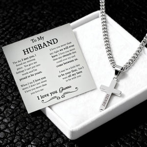 The Day I Met You I Found My Missing Piece - Personalized Cross Necklace With Card