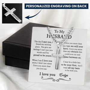 The Day I Met You I Found My Missing Piece - Personalized Cross Necklace With Card