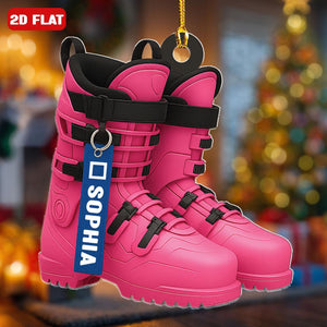 Custom Name Ski Boots Christmas Ornament Personalized Christmas Gift For Skiing Lovers