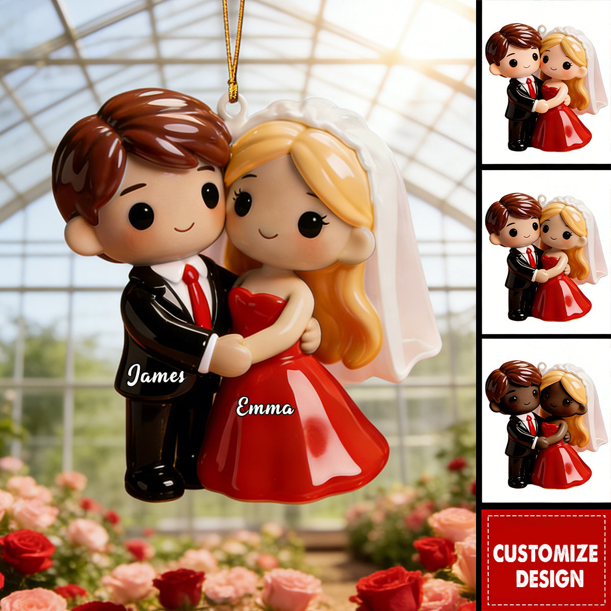 Personalized Couple Ornament for Valentine‘s Day - Engrave Your Promise