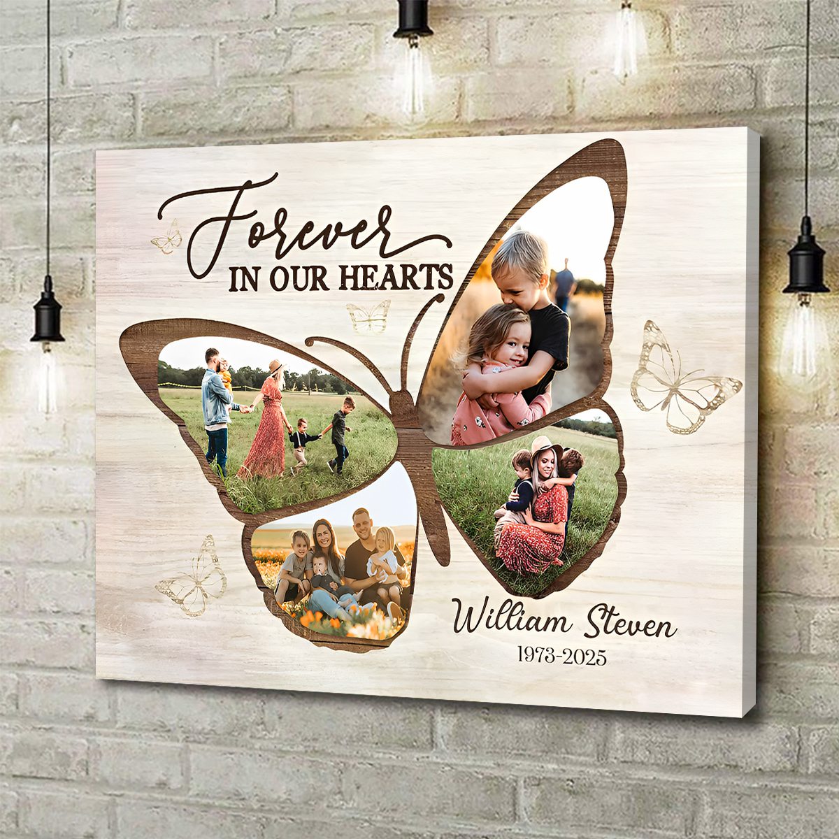 Personalized Butterfly Memorial Gifts, Memorial Gifts for Loss of Mother, In Loving Memory Canvas Poster