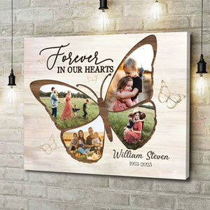 Personalized Butterfly Memorial Gifts, Memorial Gifts for Loss of Mother, In Loving Memory Canvas Poster