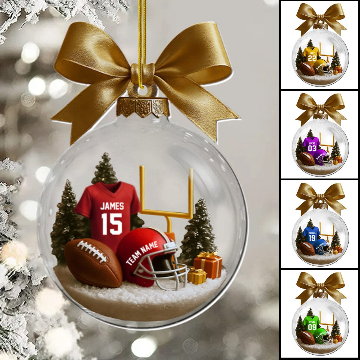 Football Season Is Coming - Personalized Football Transparent Ornament