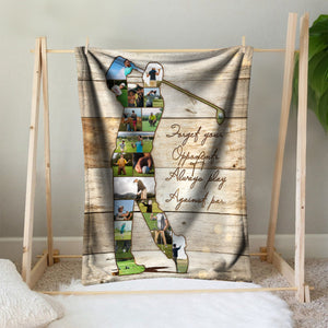 Personalized Golfer Photo Collage Blanket,Golf Coach Gift, Gift For Golf Lovers