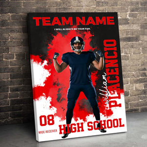 Custom Photo Personalize Poster Canvas Gift For Football Lover Football Family