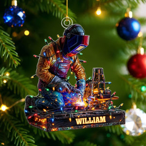 Proud Welder - Personalized Ornament, Christmas Gift for Welder