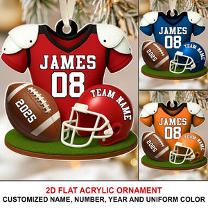 American Football Ornament, Football Player Christmas Gift Personalized Acrylic Ornament