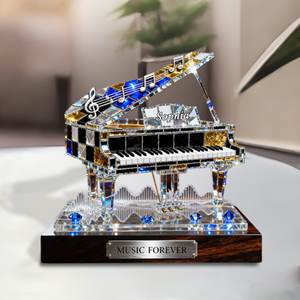 Personalized Stained Glass Effect Piano Themed Plaque,Music Lover Musician Gift