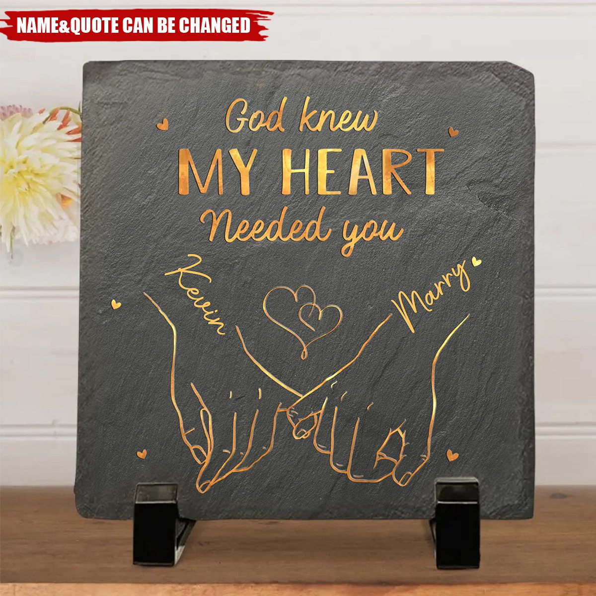 My Heart Is Perfect Because You Are Inside - Couple Personalized Custom Square Shaped Stone With Stand