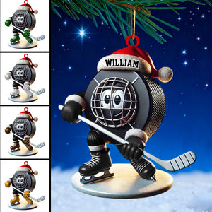 Personalized Name Ice Hockey Ornament Christmas Gift For Hockey Fans