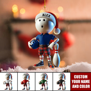 Personalized Custom Name Bowling Ornament, Bowling Christmas Gift
