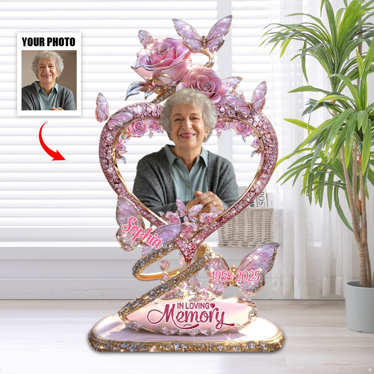 In Loving Memory - Personalized Memorial Acrylic Plaque for Loved Ones