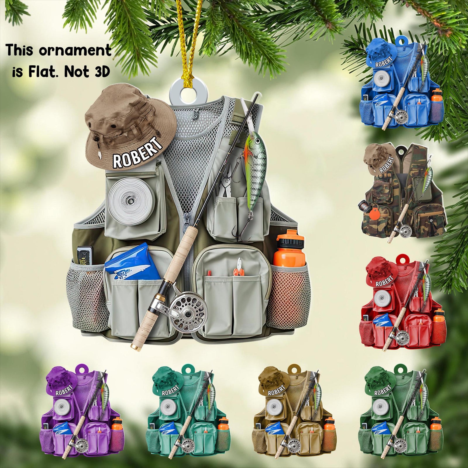 Personalized Bass Fishing Acrylic Ornament Fisherman Keepsake