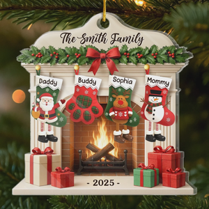 Christmas Glows Where Hearts Gather Personalized Acrylic Ornament Birthday Gifts