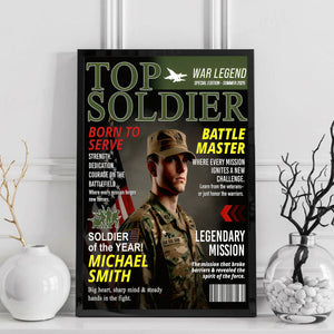 Army Gift Soldier Custom Magazine Cover, Personalized Solider Magazine Cover, Army Retirement Gift for Navy Marine Air Force, Army Gift for Him