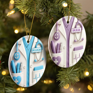 Celebrate A Special Medical Professional - Personalized Circle Ceramic Ornament