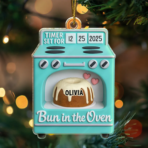 Baby Expecting Pregnancy Gift Bun In The Oven Personalized Acrylic Ornament