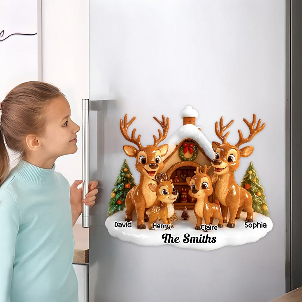 Reindeer Family - Personalized Decal