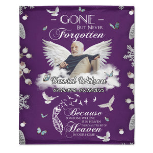 Custom Photo In Loving Memory Memorial Blanket -  Personalized Blanket Gifts for Loved one