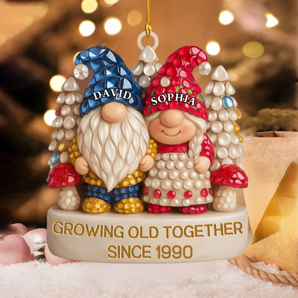 Growing Old Together, Personalized Custom Acrylic Ornament, Gift For Couples