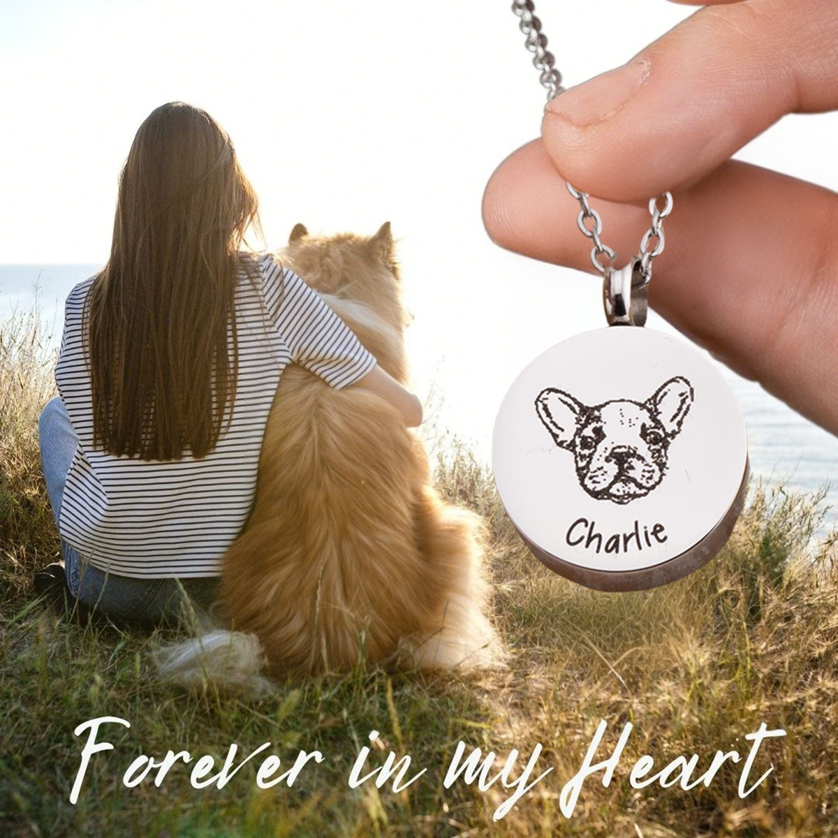 Custom urn for ashes keepsake, grief necklace, dog Ashes for urn