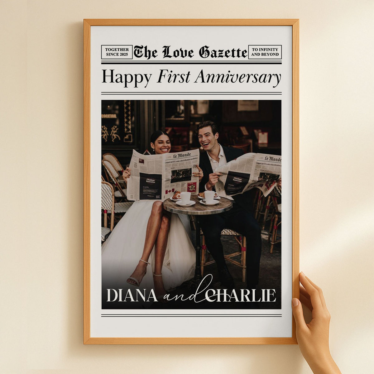 The Anniversary Times - Personalized Photo Poster For Couples