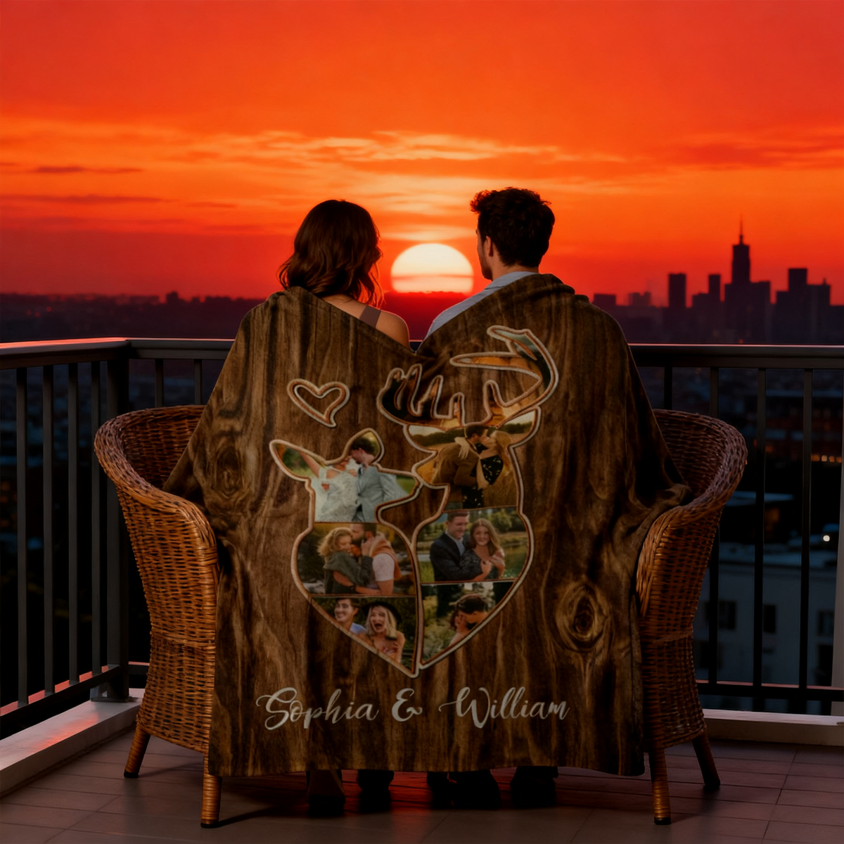 Personalized Couple Deer Hunting Memories Collage Blanket Deer Hunting Gifts For Couple