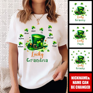 Personalized Lucky Grandma St Patricks Day Pure cotton T-shirt