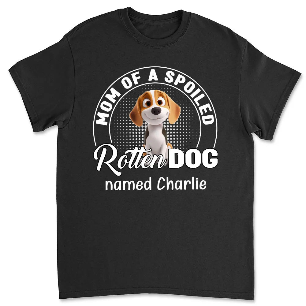 Spoiled Rotten Dog Chibi Cartoon - Personalized Pure Cotton T shirt Gift For Dad Mom
