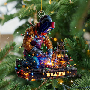 Proud Welder - Personalized Ornament, Christmas Gift for Welder