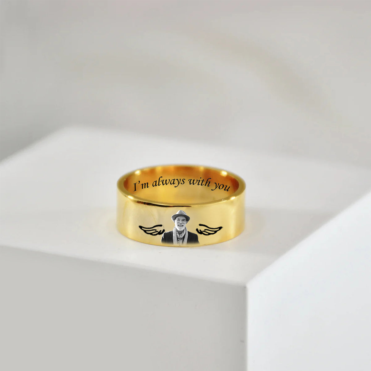 Custom Photo I’m always with you Personalized Memorial Ring