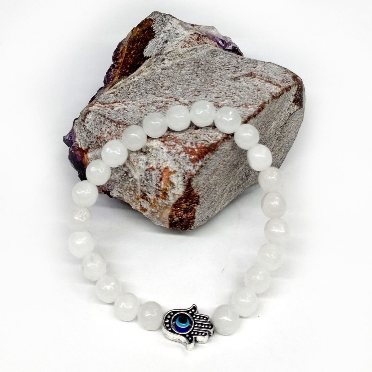 Evil Eye Elastic Bracelet,Crystal Bead Bracelet,Healing Crystals