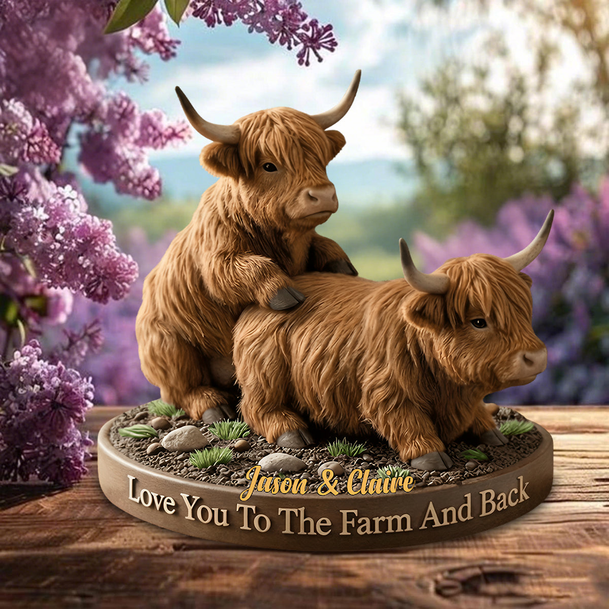 Personalized naughty cow couple acrylic plaque gift for couple