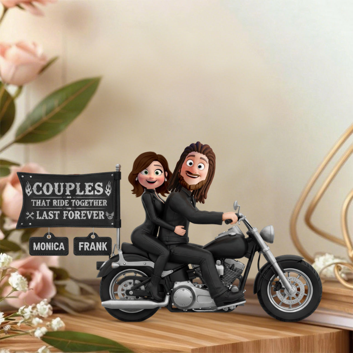 Biker Couple Personalized Acrylic Plaque Gifts For Couple
