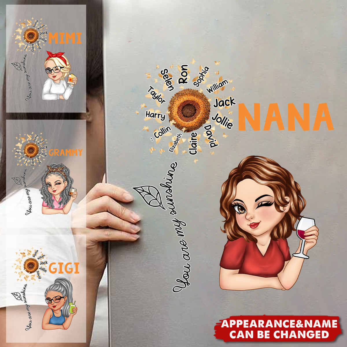 You Are My Sunshine Grandma - Personalized Decal