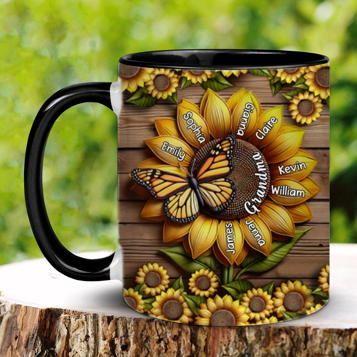 You Are My Sunshine Grandma Mom - Personalized Grandma Accent Mug