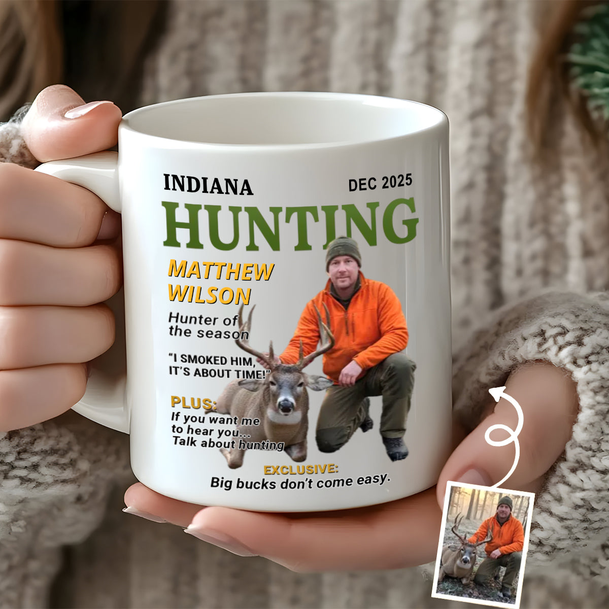 Wild At Heart Custom Photo Mug - Personalized Hunting Gifts For Hunters