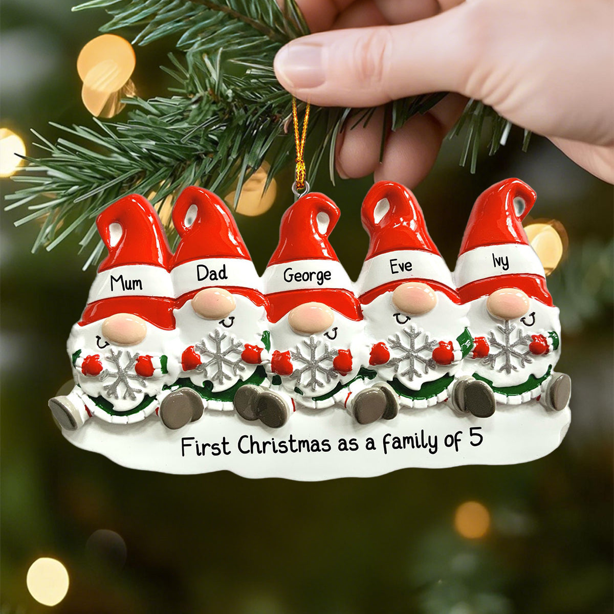 Personalized Christmas Gonk Family or Friends Ornament