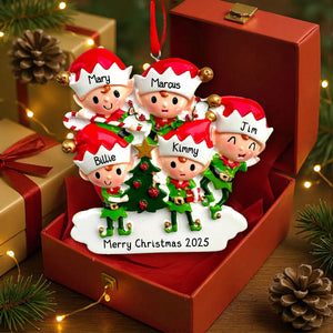Personalized Elves Elf Family Christmas Ornament