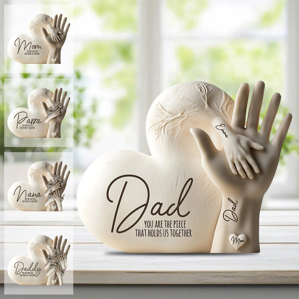 Dad You Are The Piece That Holds Us Together - Personalized Father Custom Shaped Acrylic Plaque