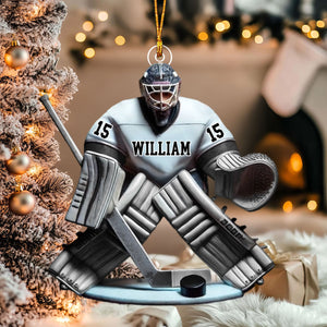Hockey Goalie Christmas Ornament, Personalized Ornament