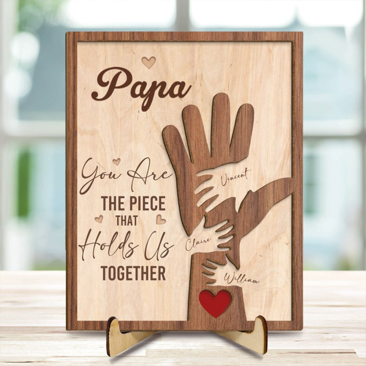Dad You Are The Piece That Holds Us Together - Personalized Wooden Plaque