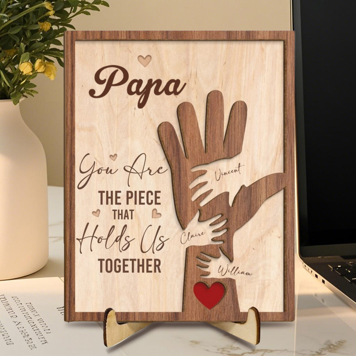 Dad You Are The Piece That Holds Us Together - Personalized Wooden Plaque