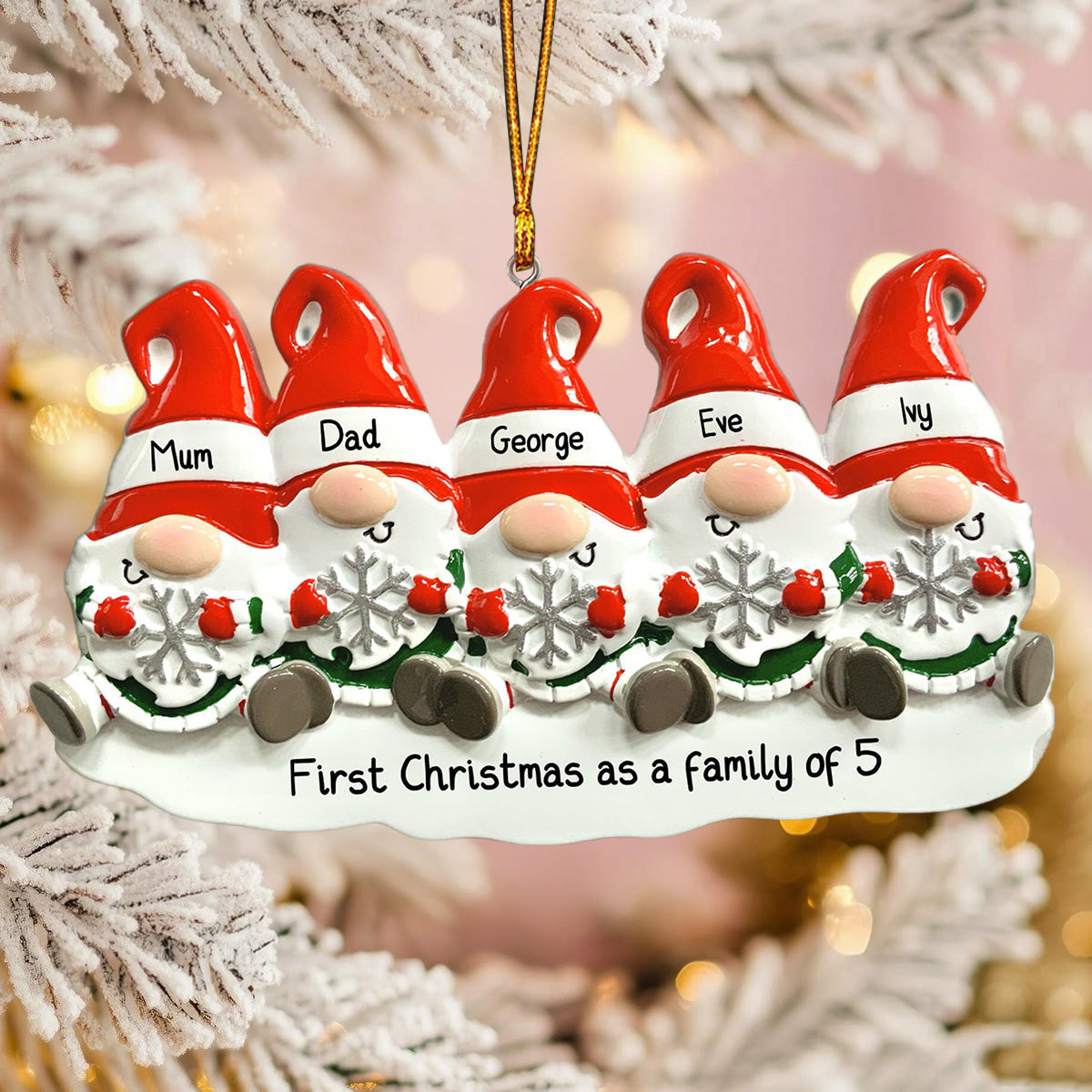 Personalized Christmas Gonk Family or Friends Ornament
