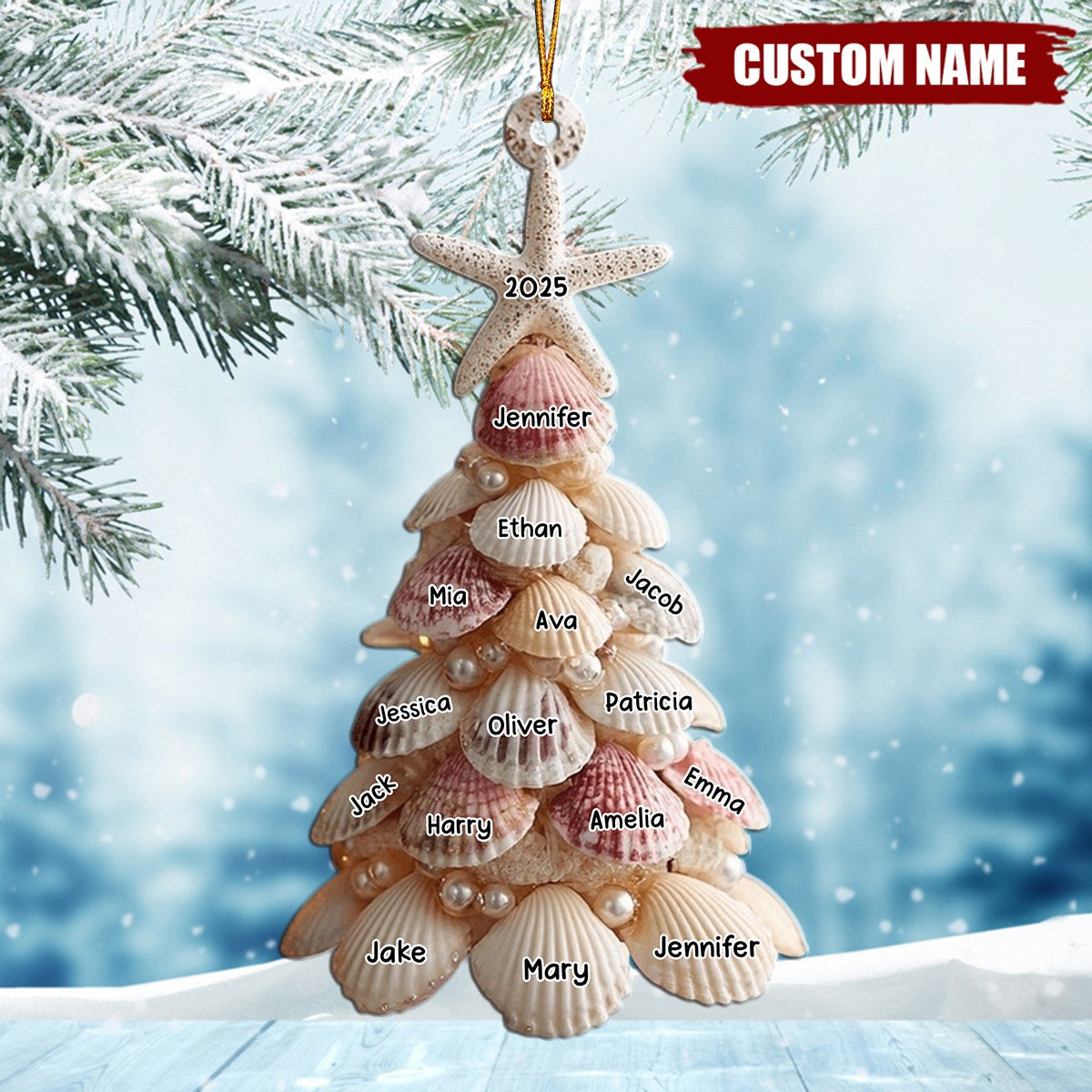 Seashell Christmas Tree - Personalized Acrylic Ornament
