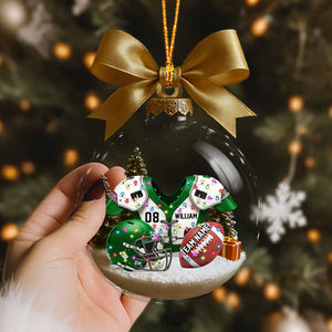 Personalized American Football Transparent Ornament