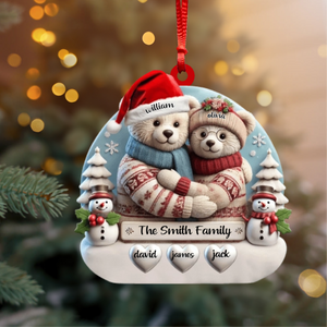Personalized Name Family Bear Christmas Ornament Family Christmas Gift