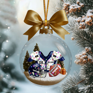 Personalized American Football Transparent Ornament