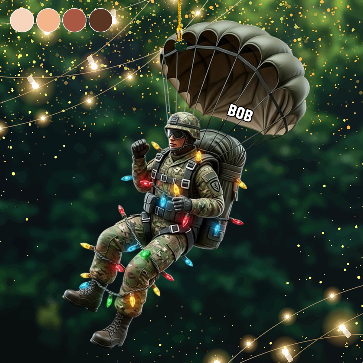 Veteran Christmas Ornament - Military Parachutist Personalized Ornament