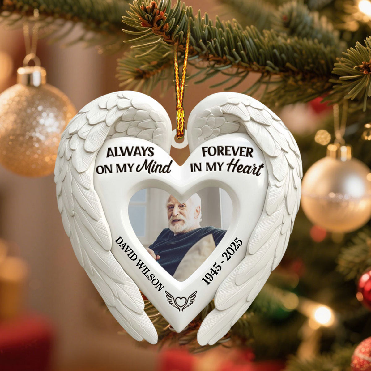 Angel Wings Memorial Personalized Acrylic Ornament